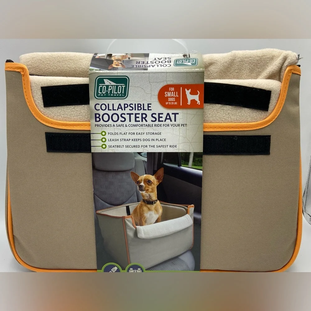 Copilot Travel Collapsible Pet Booster Car Seat Box Plush Fleece Cover 20lb Dogs
